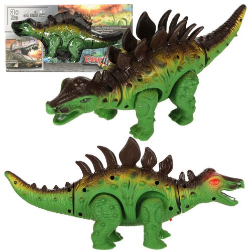 Dinozaur Stegozaur zabawka interaktywna na baterie chodzi świeci ryczy