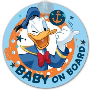 Tabliczka Z Przyssawką - Baby On Board - Kaczor Donald