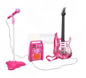 Gitara elektryczna + mikrofon + wzmacniacz róż