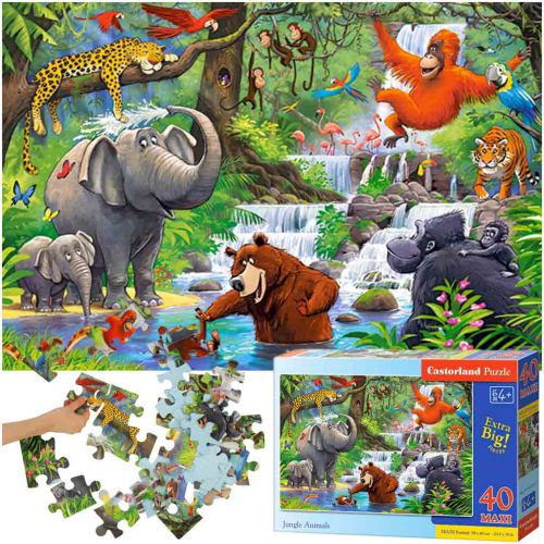 CASTORLAND Puzzle 40el. Maxi Jungle Animals - Zwierzęta z Dżungli