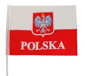 Flaga POLSKA 90x60 z kijem