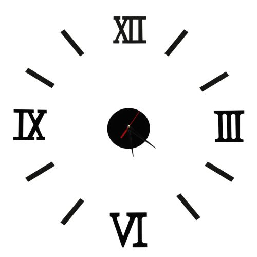 DUŻY Zegar Ścienny czarny cyfry rzymskie