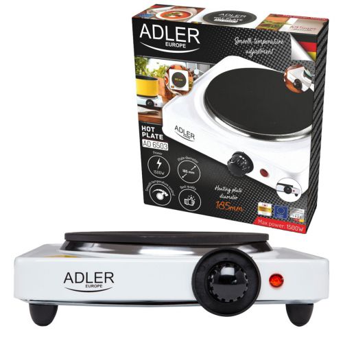 Adler AD 6503 Kuchenka turystyczna elektryczna jednopalnikowa płyta grzewcza 1500W