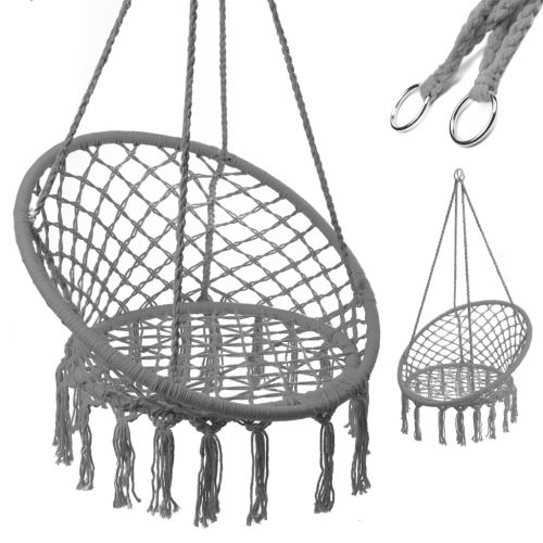 Huśtawka fotel bocianie gniazdo oparcie szara XL