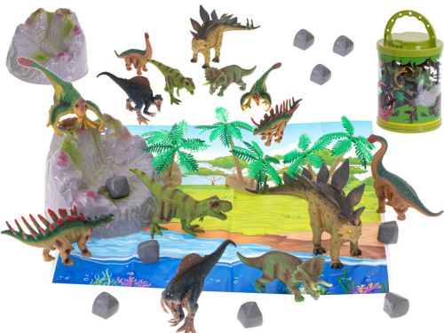 Zwierzęta dinozaury edukacyjne 7szt + mata i akcesoria