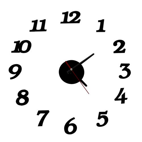 DUŻY Zegar Ścienny czarny 12 godzin