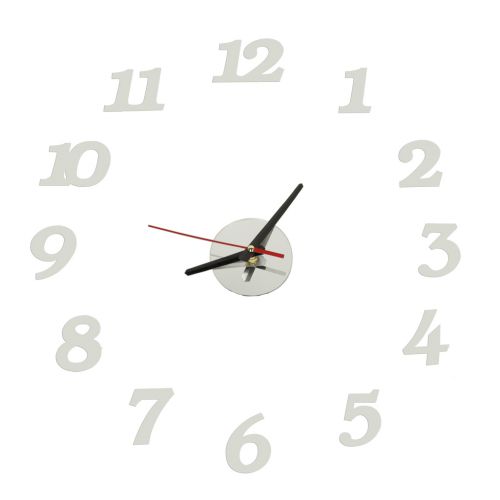 DUŻY Zegar Ścienny srebrny 12 godzin