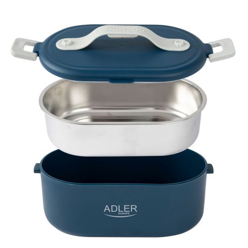 Adler AD 4505 blue Pojemnik na żywność  podgrzewany lunch box zestaw pojemnik separator łyżeczka 0,8