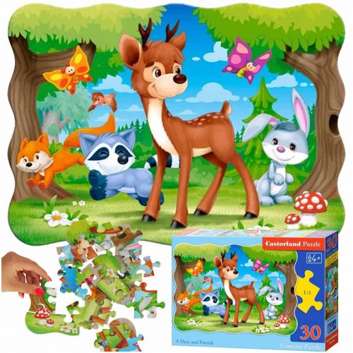 CASTORLAND Puzzle 30 elementów A Deer and Friends - Leśne zwierzątka 4+
