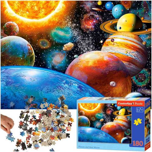 CASTORLAND Puzzle 180el. Planets and their Moons - Planety i ich księżyce