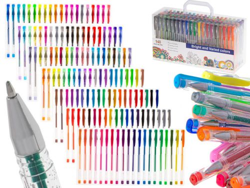 Długopisy żelowe kolorowe brokatowe zestaw 140szt.