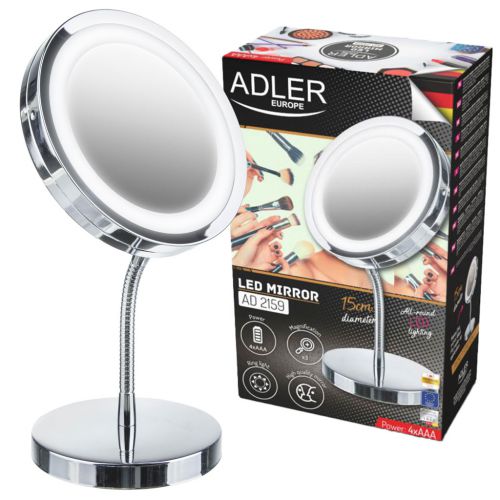 Adler AD 2159 Lusterko LED  z podświetleniem stojące na nóżce kosmetyczne do makijażu powiększające